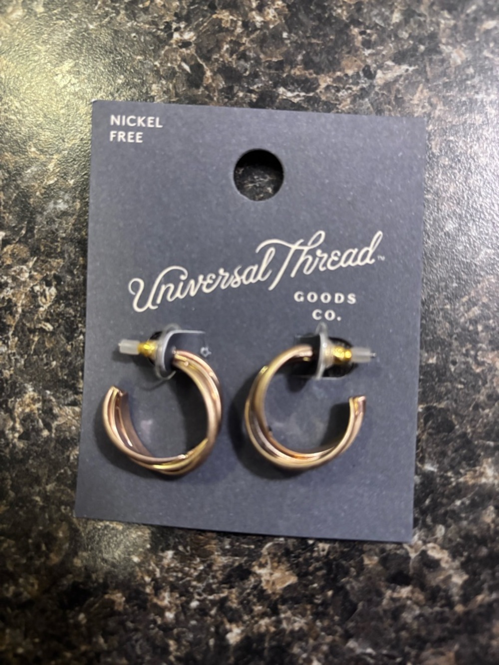 Universal Thread Rose Gold Twisted Hoop Earrings - Women Jewelry